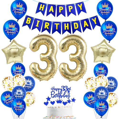 Blau Geburtstagsdeko 33. Geburtstag, 33. Geburtstag Dekorationen Mann, Deko Blau 33. Geburtstag, Mann 33. Geburtstagsdeko ,33 Jahr Geburtstagdeko Manner, Luftballon 33. Geburtstag Deko Blau Geburtstagsdeko 33. Geburtstag, 33. Geburtstag Dekorationen Mann, Deko Blau 33. Geburtstag, Mann 33. Geburtstagsdeko ,33 Jahr Geburtstagdeko Manner, Luftballon 33. Geburtstag Deko von Oumezon