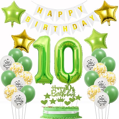 Deko 10. Geburtstag Junge mädchen Grün gold,Geburtstagsdeko 10 jahre mädchen Grün Luftballons 10 Geburtstag Junge dekoration Grün,ballon 10. Geburtstag deko mädchen Grün Tortendeko 10 Geburtstag Deko 10. Geburtstag Junge mädchen Grün gold,Geburtstagsdeko 10 jahre mädchen Grün Luftballons 10 Geburtstag Junge dekoration Grün,ballon 10. Geburtstag deko mädchen Grün Tortendeko 10 Geburtstag von Oumezon