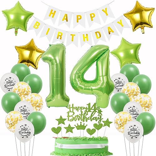 Deko 14. Geburtstag Junge mädchen Grün gold,Geburtstagsdeko 14 jahre mädchen Grün Luftballons 14 Geburtstag Junge dekoration Grün,ballon 14. Geburtstag deko mädchen Grün Tortendeko 14 Geburtstag Deko 14. Geburtstag Junge mädchen Grün gold,Geburtstagsdeko 14 jahre mädchen Grün Luftballons 14 Geburtstag Junge dekoration Grün,ballon 14. Geburtstag deko mädchen Grün Tortendeko 14 Geburtstag von Oumezon