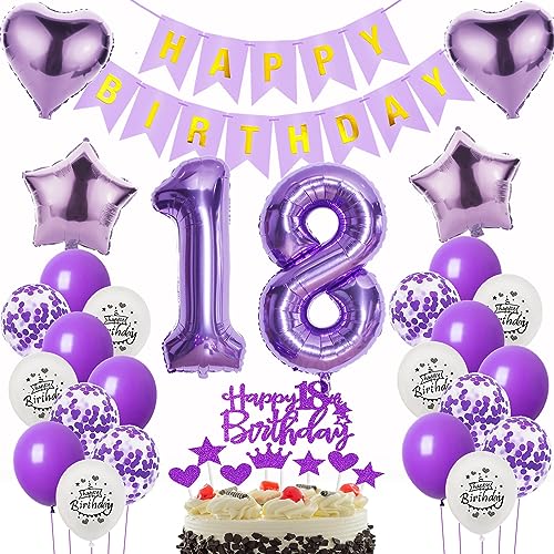 Deko 18. Geburtstag mädchen Lila ,Geburtstagsdeko 18 jahre mädchen lila Luftballons 18 Geburtstag dekoration lila,Folienballon 18. Geburtstag deko mädchen ,lila Tortendeko 18 Geburtstag Mädchen Deko 18. Geburtstag mädchen Lila ,Geburtstagsdeko 18 jahre mädchen lila Luftballons 18 Geburtstag dekoration lila,Folienballon 18. Geburtstag deko mädchen ,lila Tortendeko 18 Geburtstag Mädchen von Oumezon