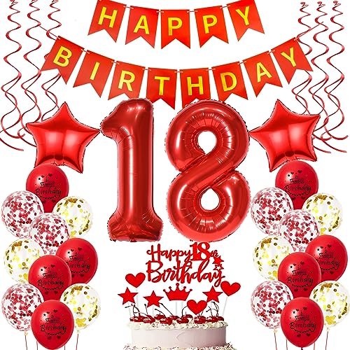 Deko 18. Geburtstag mädchen Rot,Geburtstagsdeko 18 jahre mädchen rot Luftballons 18 Geburtstag dekoration Rot,Folienballon 18 Geburtstag deko mädchen Rot Tortendeko 18 Geburtstag Mädchen deko rot Deko 18. Geburtstag mädchen Rot,Geburtstagsdeko 18 jahre mädchen rot Luftballons 18 Geburtstag dekoration Rot,Folienballon 18 Geburtstag deko mädchen Rot Tortendeko 18 Geburtstag Mädchen deko rot von Oumezon