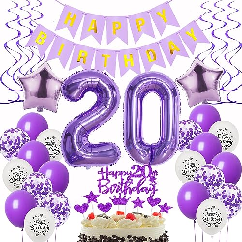 Deko 20. Geburtstag frauen Lila,Geburtstagsdeko 20 jahre frauen Luftballons 20 Geburtstag dekoration lila,Folienballon 20 Geburtstag deko frauen Violett Tortendeko 20 Geburtstag frau deko Deko 20. Geburtstag frauen Lila,Geburtstagsdeko 20 jahre frauen Luftballons 20 Geburtstag dekoration lila,Folienballon 20 Geburtstag deko frauen Violett Tortendeko 20 Geburtstag frau deko von Oumezon