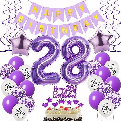 Oumezon Deko 28. Geburtstag frauen Lila,Geburtstagsdeko 28 jahre frauen Luftballons 28 Geburtstag dekoration lila,Folienballon 28 Geburtstag deko frauen Violett Tortendeko 28 Geburtstag frau deko Oumezon Deko 28. Geburtstag frauen Lila,Geburtstagsdeko 28 jahre frauen Luftballons 28 Geburtstag dekoration lila,Folienballon 28 Geburtstag deko frauen Violett Tortendeko 28 Geburtstag frau deko von Oumezon