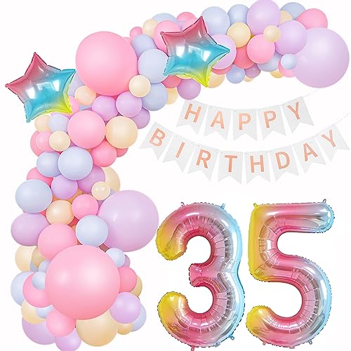 Deko 35. Geburtstag Frau Pastell Ballon Bogen 35 Geburtstag Frau Deko Macaron Ballons Geburtstagsdeko 35 Jahr Luftballons Pastell Luftballon 35. Geburtstag Rosa Ballons Macaron 35. Frau von Oumezon