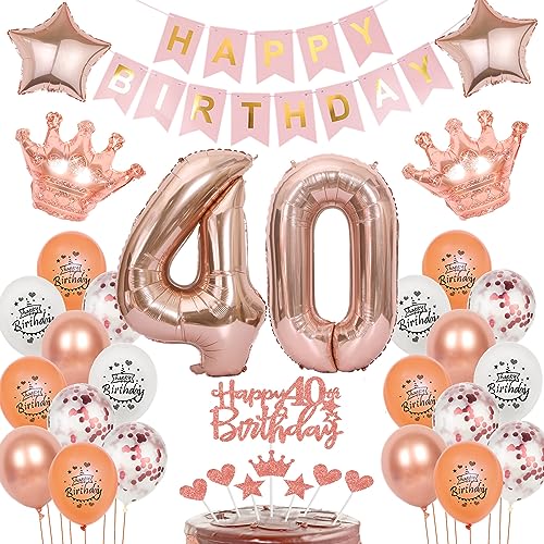 Deko 40. Geburtstag Frauen Tortendeko 40 Geburtstag Frauen Deko luftballon 40. Geburtstag deko Frauen Rosegold geburtstagsdeko 40 jahre dekoration Frauen ballon 40. geburtstag Frau rosegold von Oumezon