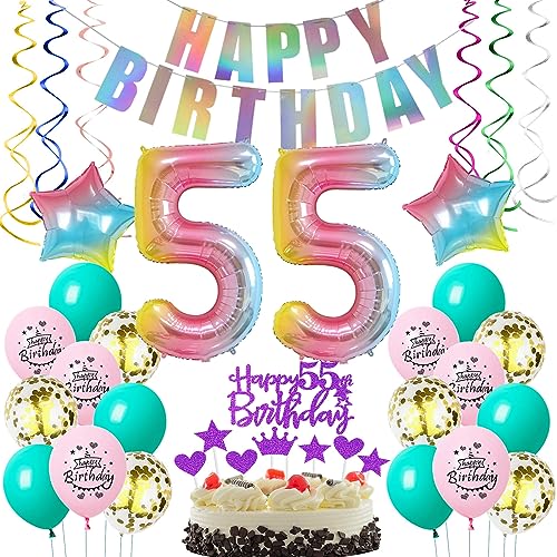 Deko 55. Geburtstag Luftballons, 55 Geburtstag Frauen deko Rosa, Geburtstagsdeko 55 Jahre Frau Dekoration, Ballon 55. Geburtstag Frauen Regenbogen deko,Rosa Tortendeko 55. Geburtstag deko Frau Deko 55. Geburtstag Luftballons, 55 Geburtstag Frauen deko Rosa, Geburtstagsdeko 55 Jahre Frau Dekoration, Ballon 55. Geburtstag Frauen Regenbogen deko,Rosa Tortendeko 55. Geburtstag deko Frau von Oumezon