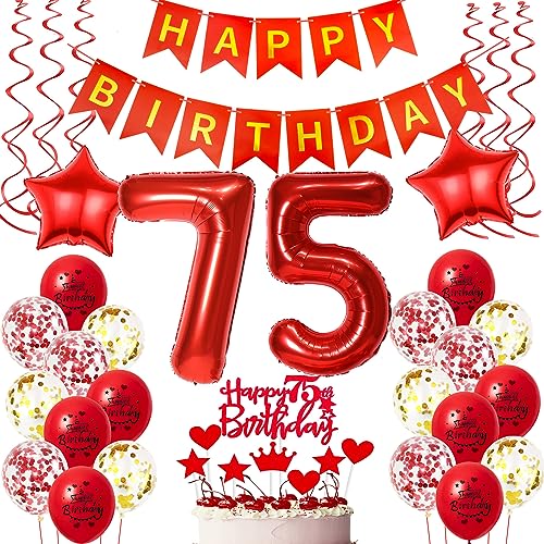 Deko 75. Geburtstag frauen Rot,Geburtstagsdeko 75 jahre frauen Luftballons 75 Geburtstag dekoration Rot,Folienballon 75 Geburtstag deko frauen Rot Tortendeko 75 Geburtstag frau deko rot Deko 75. Geburtstag frauen Rot,Geburtstagsdeko 75 jahre frauen Luftballons 75 Geburtstag dekoration Rot,Folienballon 75 Geburtstag deko frauen Rot Tortendeko 75 Geburtstag frau deko rot von Oumezon