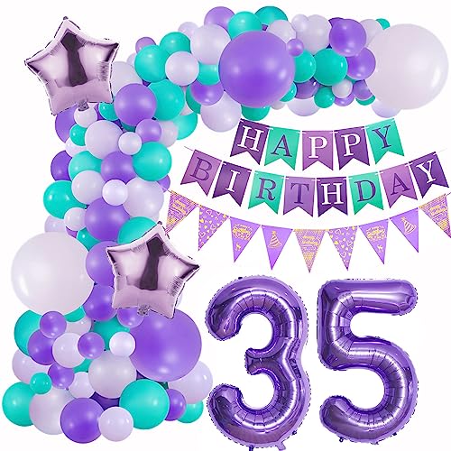Lila 35 Geburtstag Deko Mädchen 35 Jahre Geburtstag Luftballon Girlande Lila Blau Deko 35 Geburtstag Lila Ballon Girlande 35. Geburtstag Mädchen Ballonbogen Geburtstagsdeko 35 Luftballon Mädchen von Oumezon