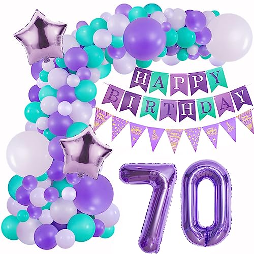Lila 70 Geburtstag Deko Mädchen 70 Jahre Geburtstag Luftballon Girlande Lila Blau Deko 70 Geburtstag Lila Ballon Girlande 70. Geburtstag Mädchen Ballonbogen Geburtstagsdeko 70 Luftballon Mädchen von Oumezon