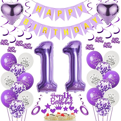 Luftballons 11. Geburtstag Dekoration Lila 11. Geburtstag Deko Mädchen Lila Folienballon 11 Jahre Geburtstag Ballon 11.Geburtstag Deko Lila Mädchen 11 Geburtstag Lila Deko 11. Lila Tortendeko von Oumezon