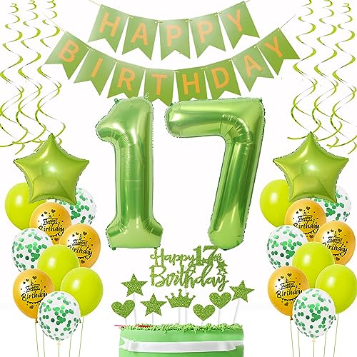 Luftballons 17. Geburtstag Deko Mädchen Junge Grün Gold, Geburtstagsdeko 17 Junge happy birthday 17 jahre Junge dekoration Grün Gold Tortendeko 17. Geburtstag Junge ballons 17 Geburtstag Junge Luftballons 17. Geburtstag Deko Mädchen Junge Grün Gold, Geburtstagsdeko 17 Junge happy birthday 17 jahre Junge dekoration Grün Gold Tortendeko 17. Geburtstag Junge ballons 17 Geburtstag Junge von Oumezon