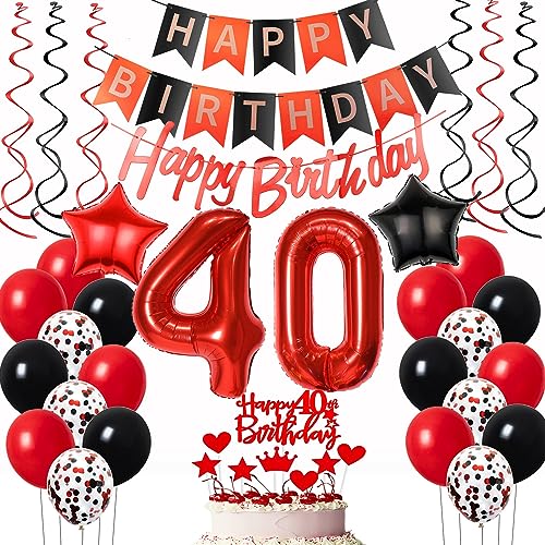 Luftballons 40. Geburtstag Frauen Rot Schwarz Dekoration, ballon 40 Geburtstag deko Frauen Rot Tortendeko 40 Jahre Frauen Geburtstagsdeko 40 Geburtstag Frau Deko 40. Geburtstag Luftballon Luftballons 40. Geburtstag Frauen Rot Schwarz Dekoration, ballon 40 Geburtstag deko Frauen Rot Tortendeko 40 Jahre Frauen Geburtstagsdeko 40 Geburtstag Frau Deko 40. Geburtstag Luftballon von Oumezon