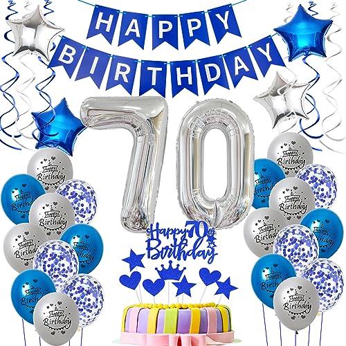 Luftballons 70. Geburtstag Mann Blau - Dekoration für 70 Jahre Männer, Ballon und Tortendeko für Kuchen Luftballons 70. Geburtstag Mann Blau - Dekoration für 70 Jahre Männer, Ballon und Tortendeko für Kuchen von Oumezon