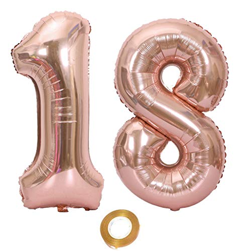 Luftballons Zahl 18, Nummer 18 Luftballon Rosegold Mädchen Luftballons 18. Geburtstag Folienballon, Zahl 18 Rose Gold Nummer 18 Ballons Große 32 Zoll Riese Heliumfolie Ballon Luftballons Zahl 18, Nummer 18 Luftballon Rosegold Mädchen Luftballons 18. Geburtstag Folienballon, Zahl 18 Rose Gold Nummer 18 Ballons Große 32 Zoll Riese Heliumfolie Ballon von Oumezon