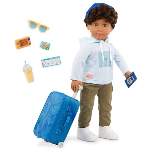 Our Generation – 18-inch Boy Doll – Lifelike Hazel Eyes & Curly Brown Hair – Rolling Luggage & Travel Accessories – Pretend Play – Toys for Kids Ages 3 Years & Older – Milo Our Generation – 18-inch Boy Doll – Lifelike Hazel Eyes & Curly Brown Hair – Rolling Luggage & Travel Accessories – Pretend Play – Toys for Kids Ages 3 Years & Older – Milo von Our Generation
