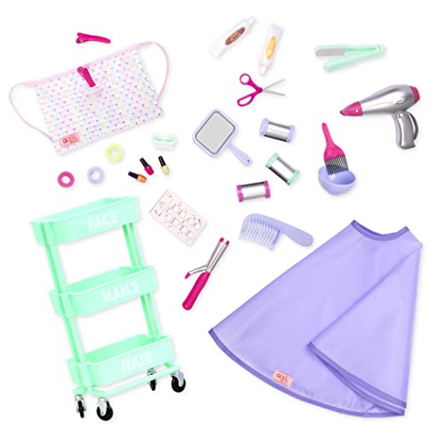 Our Generation - 45399 - Haarsalon Set mit Styling Accessoires - Zubehör für 46cm Puppen, mit Frisierwagen, OHNE Stuhl - für Kinder ab 3 Jahren, 19 x 39.4 x 48.9 cm Our Generation - 45399 - Haarsalon Set mit Styling Accessoires - Zubehör für 46cm Puppen, mit Frisierwagen, OHNE Stuhl - für Kinder ab 3 Jahren, 19 x 39.4 x 48.9 cm von Our Generation