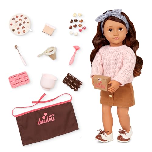 Our Generation – 46 cm Bäckerpuppe & Bilderbuch – Braune Augen & brünettes Haar – Zubehör für die Schokoladenherstellung – Rollenspiel – Spielzeug für Kinder ab 3 Jahren – Coco Our Generation – 46 cm Bäckerpuppe & Bilderbuch – Braune Augen & brünettes Haar – Zubehör für die Schokoladenherstellung – Rollenspiel – Spielzeug für Kinder ab 3 Jahren – Coco von Our Generation