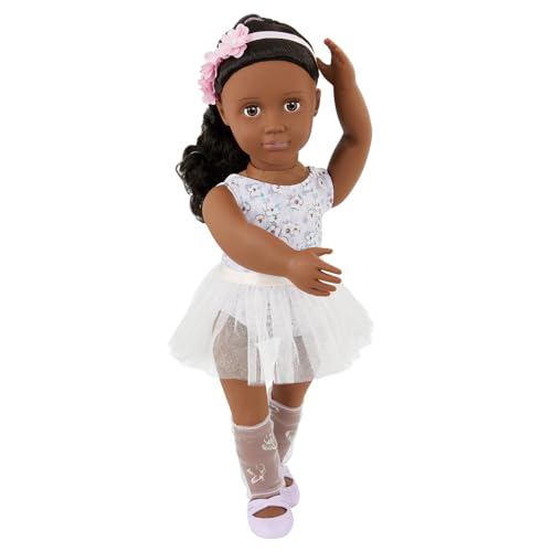 Our Generation – 46 cm Ballerina-Puppe – Braune Augen & schwarzes Haar – Puppenkleidung mit Blumen – Rollenspiel – Spielzeug für Kinder ab 3 Jahren – Mysa von Our Generation