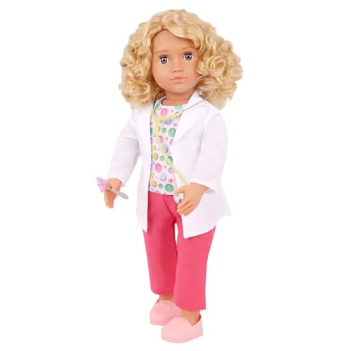 Our Generation – 46 cm Kinderarzt-Puppe – Graue Augen & gewelltes Blondes Haar – Zubehör für Ärzte – Rollenspiel – Spielzeug für Kinder ab 3 Jahren – Felicia von Our Generation