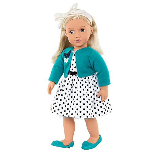 Our Generation – 46 cm Puppe – Blondes Haar & blaue Augen – Retro-Kleid Puppenkleidung – Rollenspiel – Spielzeug für Kinder ab 3 Jahren – Ruby von Our Generation