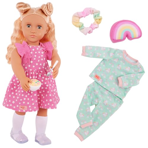 Our Generation 46 cm Puppe Gillian – Weicher Körper, schließende Augen & Zubehör – Outfit-Set mit Regenbogen-Pyjama & Accessoires für fantasievolles Spielen Our Generation 46 cm Puppe Gillian – Weicher Körper, schließende Augen & Zubehör – Outfit-Set mit Regenbogen-Pyjama & Accessoires für fantasievolles Spielen von Our Generation