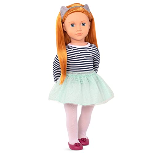 Our Generation – 46 cm Puppe – Rote Haare & blaue Augen – Mode Outfit – Katzenohren-Stirnband – Spielzeug für Kinder ab 3 Jahren – Arlee von Our Generation