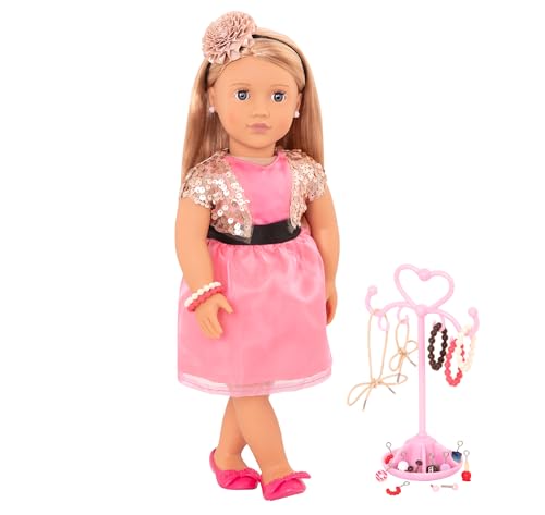 Our Generation – 46 cm Puppe mit gepiercten Ohren – Braune Haare & Blaue Augen – Schmuck-Accessoires – Rollenspiel – Spielzeug für Kinder ab 3 Jahren – Audra von Our Generation
