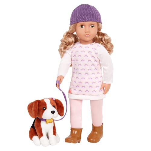 Our Generation – 46 cm Puppe & Haustier – 15 cm Beagle Hund Kuscheltier – Zubehör für Kuscheltiere – Rollenspiel – Spielzeug für Kinder ab 3 Jahren – Ember & Elsie von Our Generation
