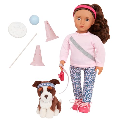 Our Generation – 46 cm Puppe & Haustier – 15 cm Border Collie Hund Kuscheltier – Hindernisparcours-Zubehör – Rollenspiel – Spielzeug für Kinder ab 3 Jahren – Natalia & Nillie Our Generation – 46 cm Puppe & Haustier – 15 cm Border Collie Hund Kuscheltier – Hindernisparcours-Zubehör – Rollenspiel – Spielzeug für Kinder ab 3 Jahren – Natalia & Nillie von Our Generation