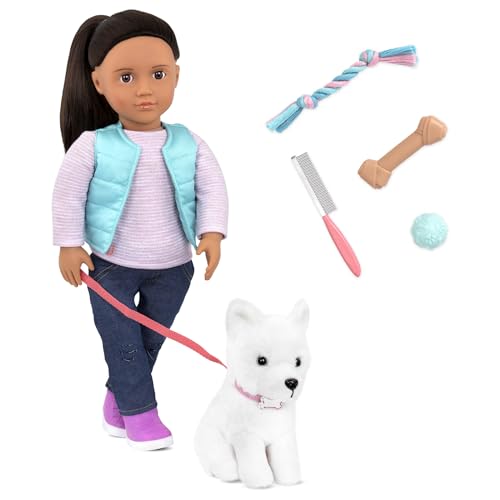 Our Generation – 46 cm Puppe & Haustier – Schwarze Haare & haselnussbraune Augen – Samojede Kuscheltier – Fantasiespiel – Spielzeug für Kinder ab 3 Jahren – Cassie Our Generation – 46 cm Puppe & Haustier – Schwarze Haare & haselnussbraune Augen – Samojede Kuscheltier – Fantasiespiel – Spielzeug für Kinder ab 3 Jahren – Cassie von Our Generation