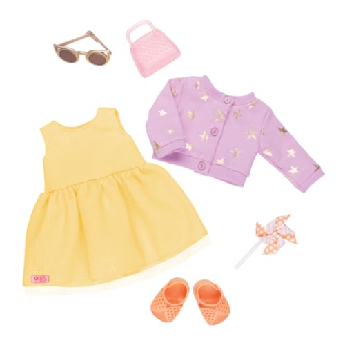 Our Generation – 46 cm Puppenkleidung – Kleid Outfit – Mode-Set – Rollenspiel – Spielzeug für Kinder ab 3 Jahren – Sonne und Sterne Our Generation – 46 cm Puppenkleidung – Kleid Outfit – Mode-Set – Rollenspiel – Spielzeug für Kinder ab 3 Jahren – Sonne und Sterne von Our Generation