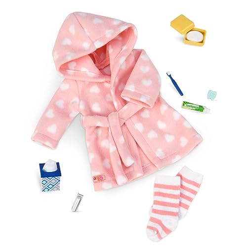 Our Generation – 46 cm Puppenkleidung – Robe Outfit – Pyjama & Socken Set – Schlafenszeit-Accessoires – Spielzeug für Kinder ab 3 Jahren – Good Night von Our Generation