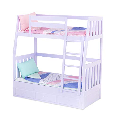 Our Generation – 46 cm Puppenzubehör – Etagenbett – Bettwaren-Set – Puppenhausmöbel – Spielzeug für Kinder ab 3 Jahren – Stockbett Flieder Our Generation – 46 cm Puppenzubehör – Etagenbett – Bettwaren-Set – Puppenhausmöbel – Spielzeug für Kinder ab 3 Jahren – Stockbett Flieder von Our Generation