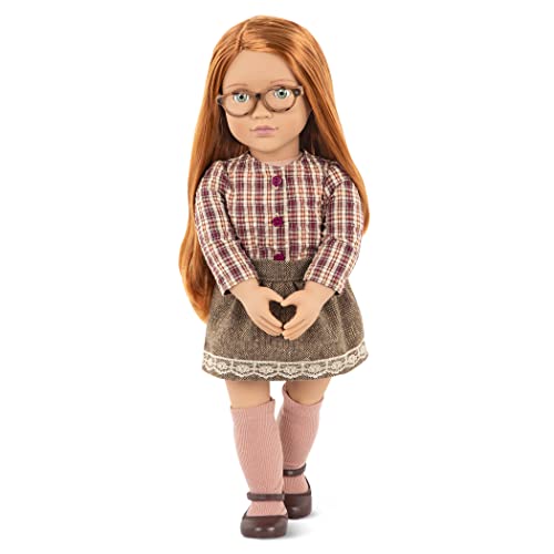 Our Generation – 46 cm Schulpuppe – Rote Haare & grüne Augen – Kariertes Outfit – Fantasiespiel – Spielzeug für Kinder ab 3 Jahren – April von Our Generation