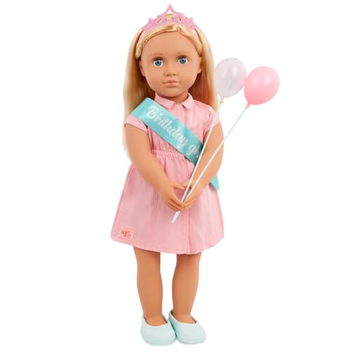 Our Generation – 46 cm große Geburtstagspuppe & Zubehör – Lebensechte Blaue Augen & dunkelblondes Haar – Partykleid, Schärpe & Luftballons – Rollenspiel – Spielzeug für Kinder ab 3 Jahren – Brenna Our Generation – 46 cm große Geburtstagspuppe & Zubehör – Lebensechte Blaue Augen & dunkelblondes Haar – Partykleid, Schärpe & Luftballons – Rollenspiel – Spielzeug für Kinder ab 3 Jahren – Brenna von Our Generation