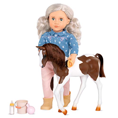 Our Generation Yanira Puppe mit Fohlen: EIN Herz für Pferde – Spielset mit Zubehör für Junge Reiterinnen von Our Generation