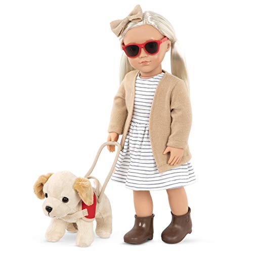 Our Generation – 46 cm Puppe – Blonde Haare und braune Augen – Blindenhund-Plüsch – Fantasiespiel – Spielzeug für Kinder ab 3 Jahren – Marlow von Our Generation