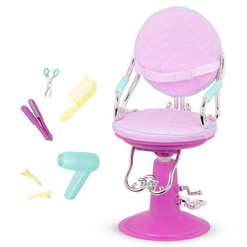 Our Generation – Adjustable Salon Chair Playset – Hair Dryer & Styling Tools – 18-inch Doll Accessories – Pretend Play – Toys for Kids Ages 3 & Up – Sitting Pretty Salon Chair von Our Generation
