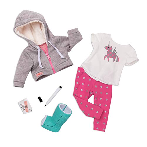 Our Generation – 46 cm Puppenkleidung – Beinschienen-Zubehör – Einhorn Outfit – Rollenspiel – Spielzeug für Kinder ab 3 Jahren – Gute Besserung Our Generation – 46 cm Puppenkleidung – Beinschienen-Zubehör – Einhorn Outfit – Rollenspiel – Spielzeug für Kinder ab 3 Jahren – Gute Besserung von Our Generation