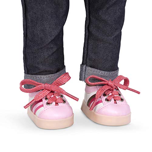 Our Generation – Schuhe für Puppen – Leuchtende Schuhe – Rosa & weiße Turnschuhe – 46 cm Puppenzubehör – Spielzeug für Kinder ab 3 Jahren – Rainbow Delight von Our Generation