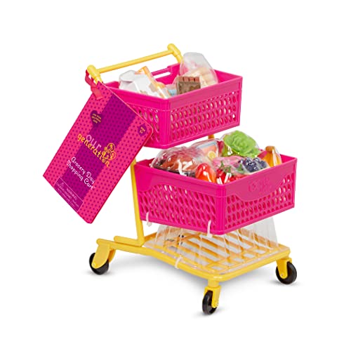 Our Generation BD35159Z Deluxe Einkaufswagen pink/gelb & Lebensmittel - ausgewogener Einkauf, für 46cm Puppen, mit funktionierenden Rollen – Kinder Spielzeug ab 3 Jahre - 45459 HCM Kinzel Our Generation BD35159Z Deluxe Einkaufswagen pink/gelb & Lebensmittel - ausgewogener Einkauf, für 46cm Puppen, mit funktionierenden Rollen – Kinder Spielzeug ab 3 Jahre - 45459 HCM Kinzel von Our Generation