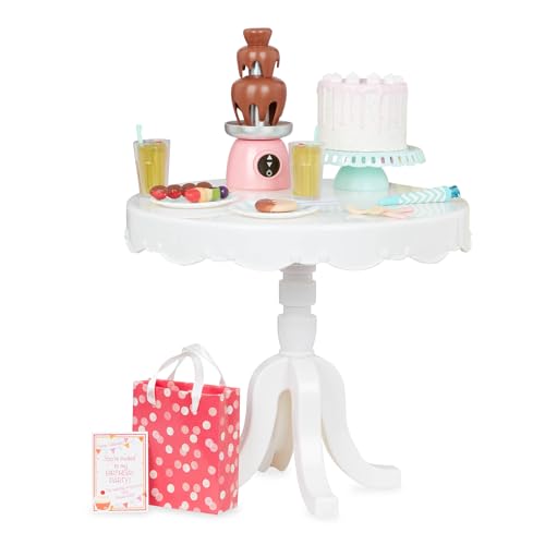 Our Generation |BD35202 Accessoire Geburtstagstisch | Set mit Torte, Schokoladenbrunnen, Limonade und mehr | Perfekt für Geburtstagspartys deiner 46 cm Puppen | Empfohlen ab 3 Jahren Our Generation |BD35202 Accessoire Geburtstagstisch | Set mit Torte, Schokoladenbrunnen, Limonade und mehr | Perfekt für Geburtstagspartys deiner 46 cm Puppen | Empfohlen ab 3 Jahren von Our Generation