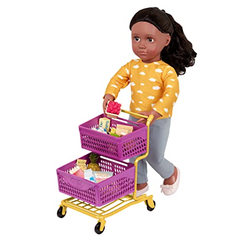 Our Generation BD35211Z Deluxe Einkaufswagen lila/gelb & Lebensmittel - ausgewogener Einkauf, für 46cm Puppen, mit funktionierenden Rollen – Kinder Spielzeug ab 3 Jahre - 45461 HCM Kinzel Our Generation BD35211Z Deluxe Einkaufswagen lila/gelb & Lebensmittel - ausgewogener Einkauf, für 46cm Puppen, mit funktionierenden Rollen – Kinder Spielzeug ab 3 Jahre - 45461 HCM Kinzel von Our Generation