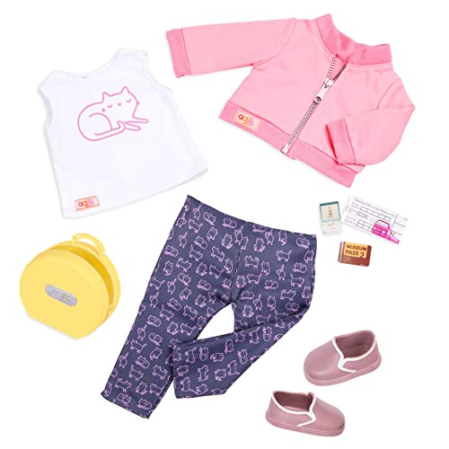 Our Generation - Puppen Outfit Auf Reisen Shirt mit Katzenmotiv von Our Generation