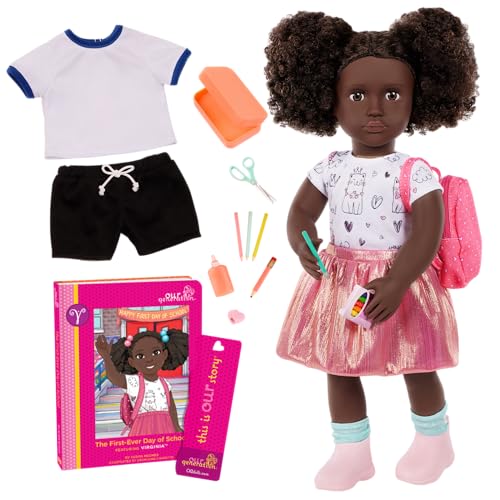 Our Generation – Bewegliche 46 cm Puppe Virginia mit braunen Augen & lockigem Haar – Outfit, Rucksack & Schulzubehör – Rollenspiel-Spielzeug ab 3 Jahren Our Generation – Bewegliche 46 cm Puppe Virginia mit braunen Augen & lockigem Haar – Outfit, Rucksack & Schulzubehör – Rollenspiel-Spielzeug ab 3 Jahren von Our Generation