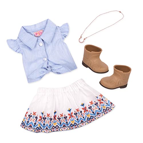 Our Generation – Country Outfit – Reiten – 46 cm Puppenkleidung – Charm Halskette Schmuck – Spielzeug für Kinder ab 3 Jahren – Country Girl von Our Generation