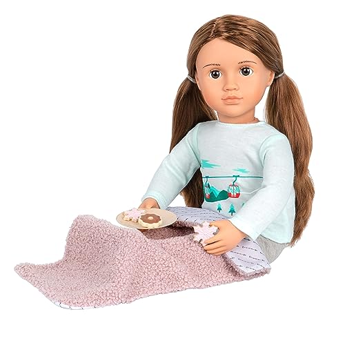 Our Generation - Deluxe Puppe Sandy mit 2 Outfits, Winterkleid, Pyjama, braune Haare, braune Schlafaugen, beweglich, 46cm - ab 3 Jahren - 45369, Mehrfarbig Our Generation - Deluxe Puppe Sandy mit 2 Outfits, Winterkleid, Pyjama, braune Haare, braune Schlafaugen, beweglich, 46cm - ab 3 Jahren - 45369, Mehrfarbig von Our Generation