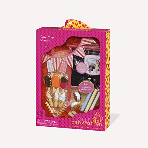 Our Generation – Eiscreme-Set – Kreidetafel & Kreide – Lebensmittel-Essen – 46 cm Puppenzubehör – Spielzeug für Kinder ab 3 Jahren – Süße Pause Our Generation – Eiscreme-Set – Kreidetafel & Kreide – Lebensmittel-Essen – 46 cm Puppenzubehör – Spielzeug für Kinder ab 3 Jahren – Süße Pause von Our Generation