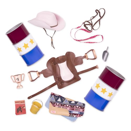 Our Generation – Horseback Riding Set – Saddle, Cowgirl Hat & More – 18-inch Doll Accessories – Pretend Play – Toys for Kids Ages 3 Years Old & Up – Barrel Racing Set Our Generation – Horseback Riding Set – Saddle, Cowgirl Hat & More – 18-inch Doll Accessories – Pretend Play – Toys for Kids Ages 3 Years Old & Up – Barrel Racing Set von Our Generation