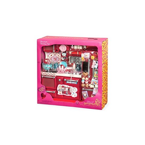 Our Generation – Kochspielzeug – 46 cm Puppenzubehör – Puppenhaus-Möbel – Rollenspiel – Spielzeug für Kinder ab 3 Jahren – Gourmetküche rot Our Generation – Kochspielzeug – 46 cm Puppenzubehör – Puppenhaus-Möbel – Rollenspiel – Spielzeug für Kinder ab 3 Jahren – Gourmetküche rot von Our Generation